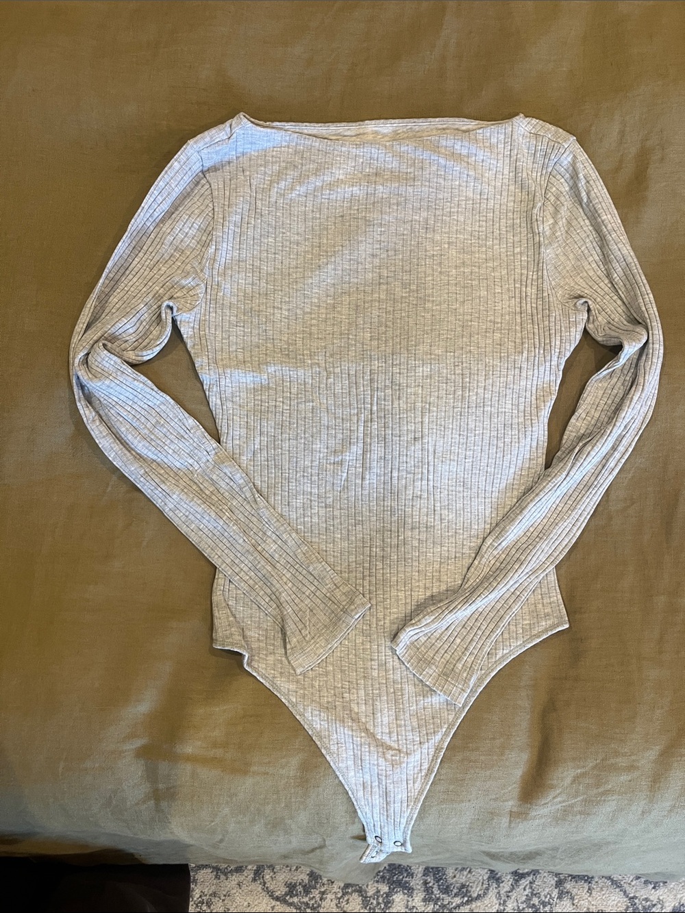 Abercrombie & Fitch Grey Long-sleeve Bodysuit